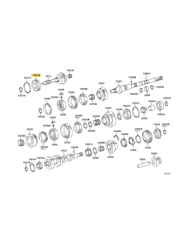 RODAMIENTO CAJA TRANSMISION TORRE TOYOTA TACOMA 2000 2001 2002 2003 / DELANTERA DE EJE ENTRADA / (FOR INPUT SHAFT FRONT)